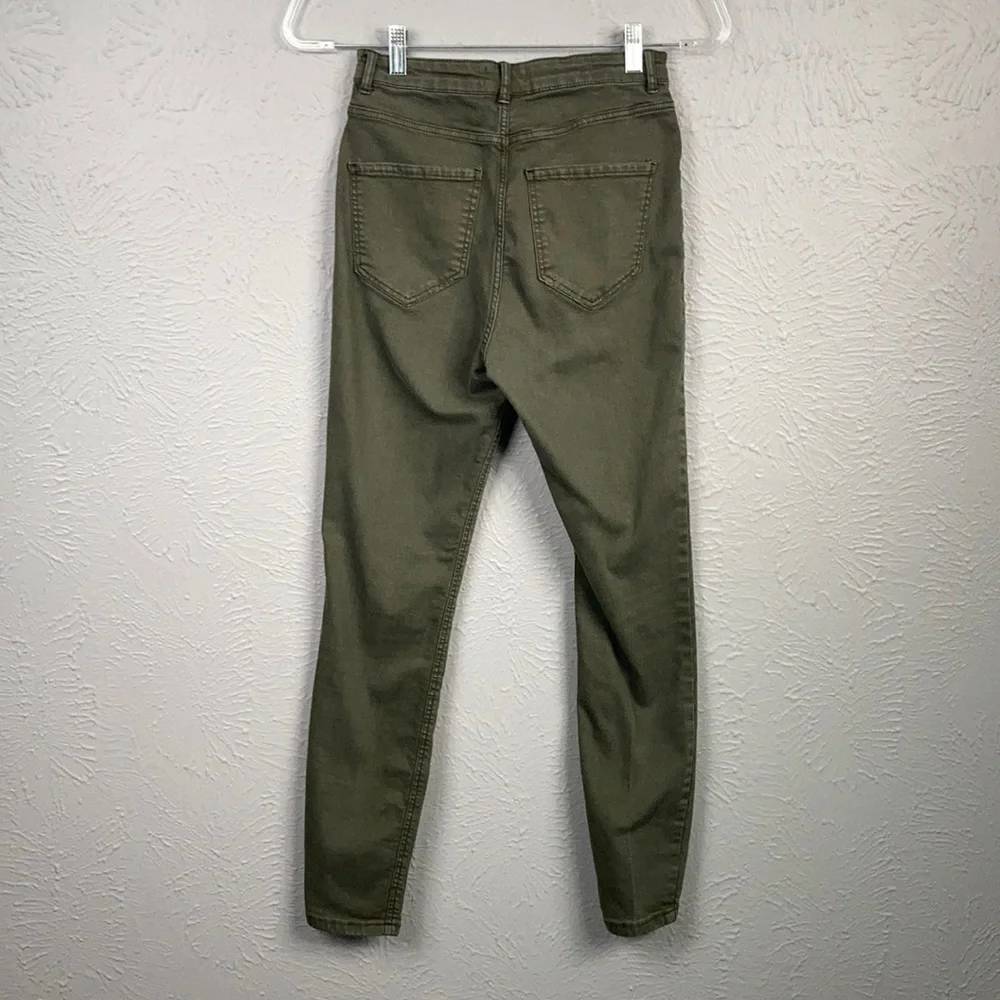 Zara Trafaluc Olive Green Skinny Jeans Size 6 - Picture 7 of 8